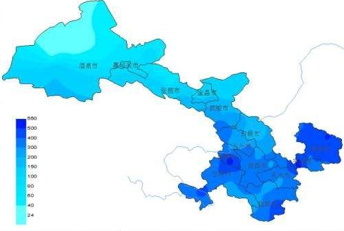 短期內甘肅省各地降水少