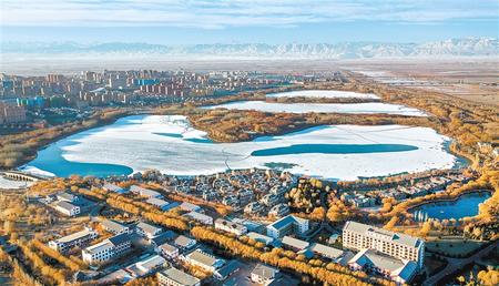 張掖市甘州區蘆水灣生態旅游景區冬雪冰湖