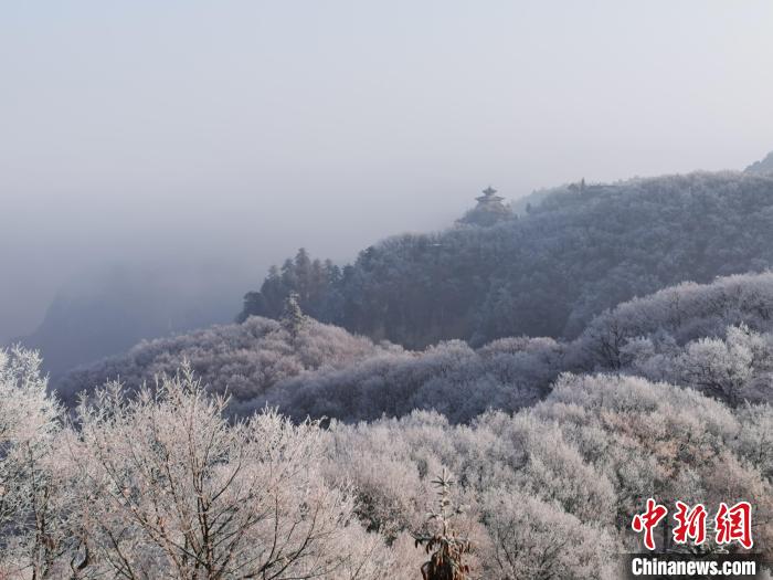 圖為連綿山脈，皆是白色。　徐振華 攝