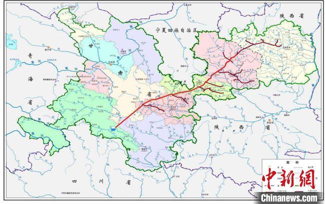 圖為白龍江引水工程規劃管網圖。　甘肅省水利廳供圖