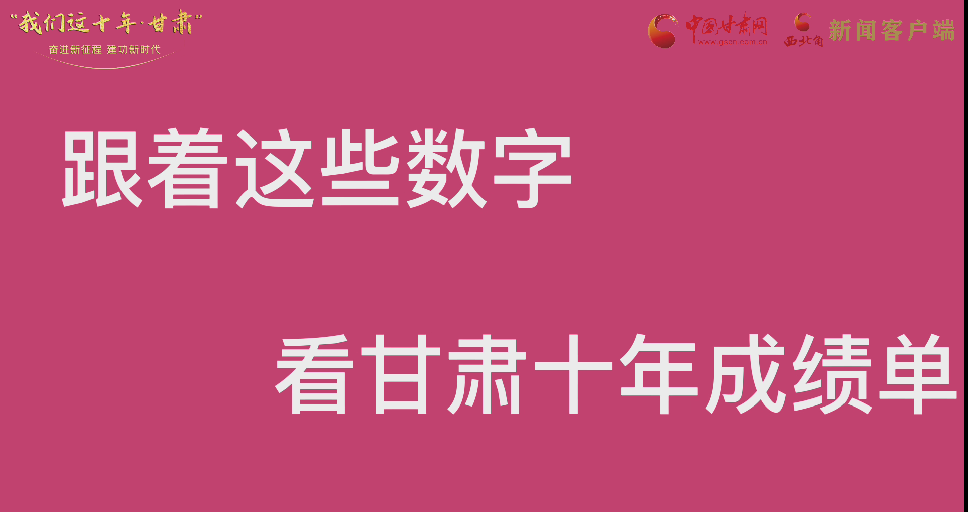 【快閃】前方高能！十年成績單 跟著這些數字看甘肅