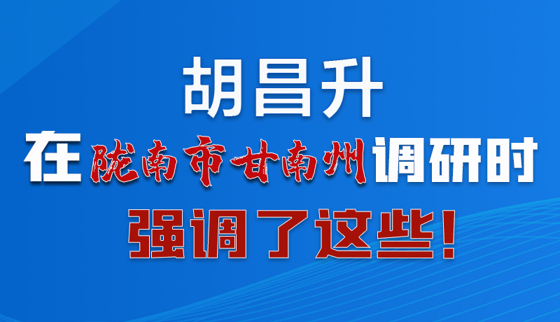 圖解|胡昌升在隴南市甘南州調研時強調了這些！