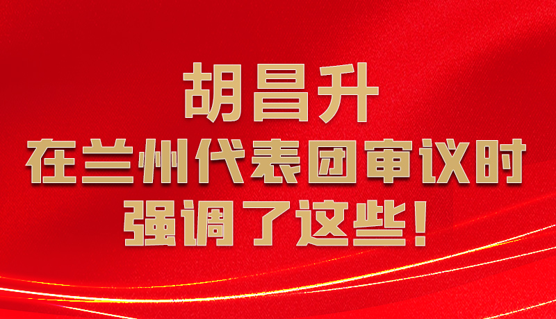 圖解|胡昌升在蘭州代表團(tuán)審議時(shí)強(qiáng)調(diào)了這些！