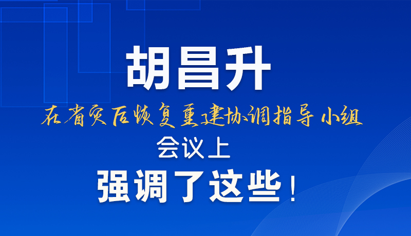 圖解|胡昌升在省災后恢復重建協調指導小組會議上強調了這些！