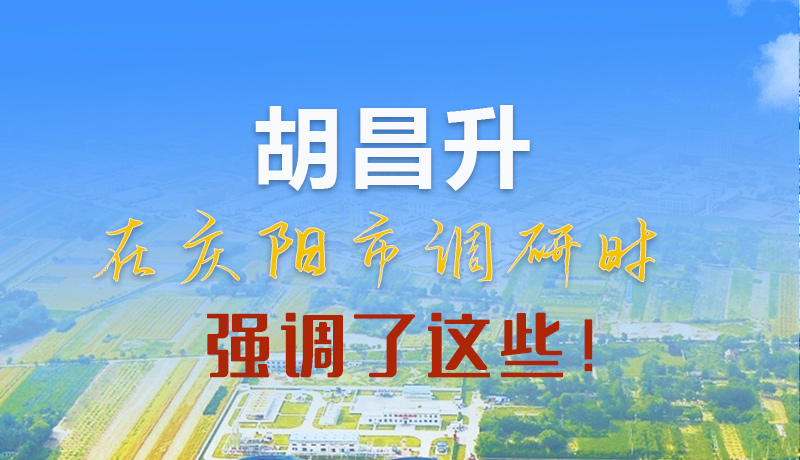 【甘快看】圖解|胡昌升在慶陽市調研時強調了這些！