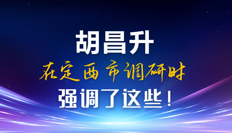 【甘快看】圖解|胡昌升在定西市調研時強調了這些！